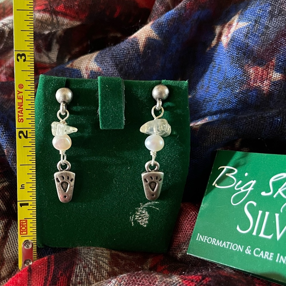 Sterling Silver Bear Paw Earrings!!! - Picture 3 of 3